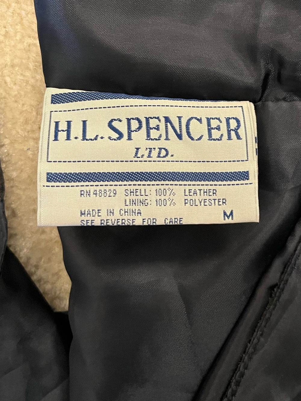 Vintage Leather/Suede Vest Black with Lace up Back -  H.L. Spencer - Picture 6 of 11